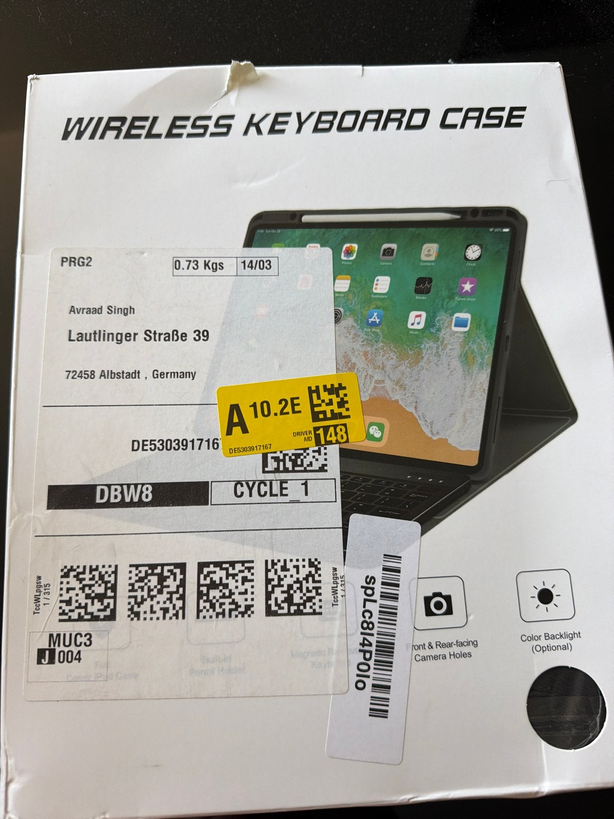 Nieuwe Wireless Keyboard Case voor iPad 10,2 inch, Ophalen of Verzenden, Nieuw, 10 inch, Apple iPad