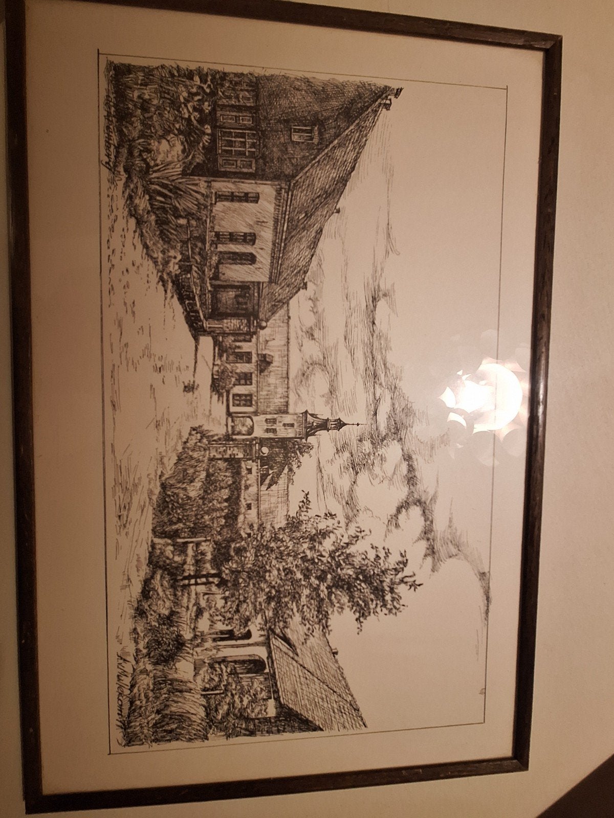 De Arenborg, 't Ven, Venlo - A. van Mullekom, Antiek en Kunst, Ophalen, Tekening, Pentekening, Achter glas