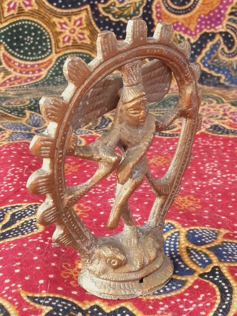 Oud brons beeldje uit India van Shiva 8,4 cm., India, Handgemaakt, Ophalen of Verzenden, Brons