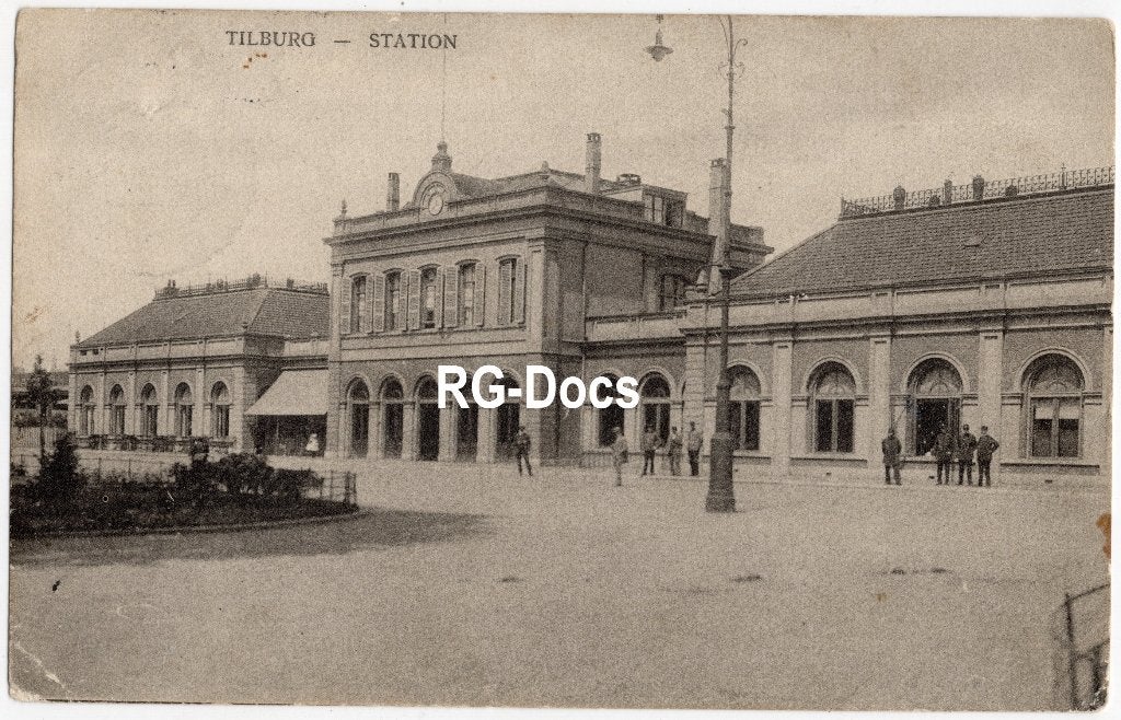 Ansichtkaart - Briefkaart Trein Station Tilburg - 1914, Ophalen of Verzenden, Voor 1920, Gelopen, Noord-Brabant