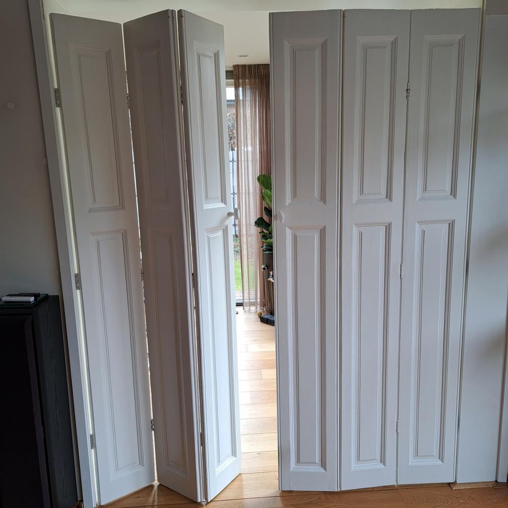 12 Klassieke Franse witte paneeldeuren/luiken/roomdividers, Gebruikt, Minder dan 80 cm, Binnendeur, Ophalen of Verzenden