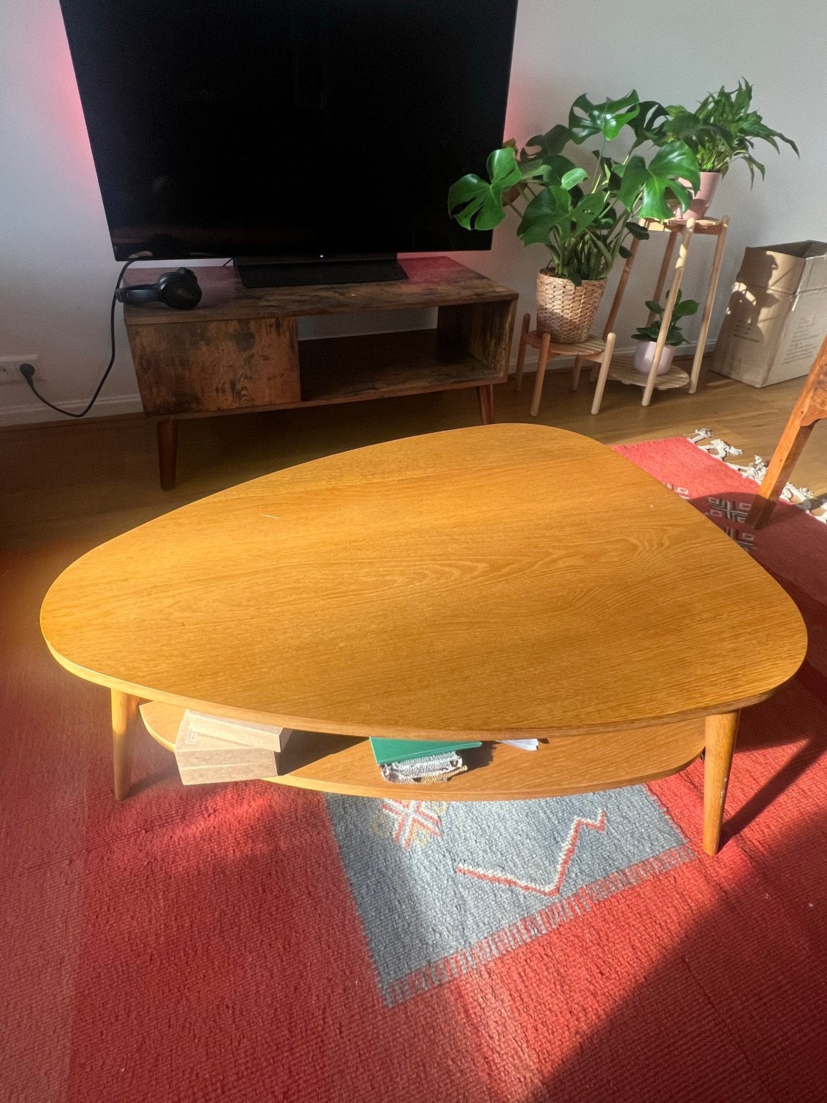 Vintage La Redoute salontafel, organische vorm, Huis en Inrichting, Tafels | Salontafels, Ophalen, Gebruikt, 100 tot 150 cm, 50 tot 100 cm