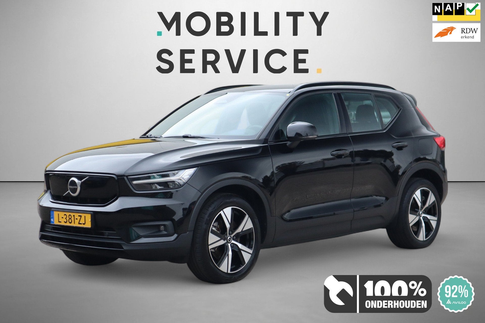 Volvo XC40 Recharge P8 AWD R-Design SOH91 Alcan LED LMV, Auto's, Dealer onderhouden, 1300 min, Gebruikt, Zwart