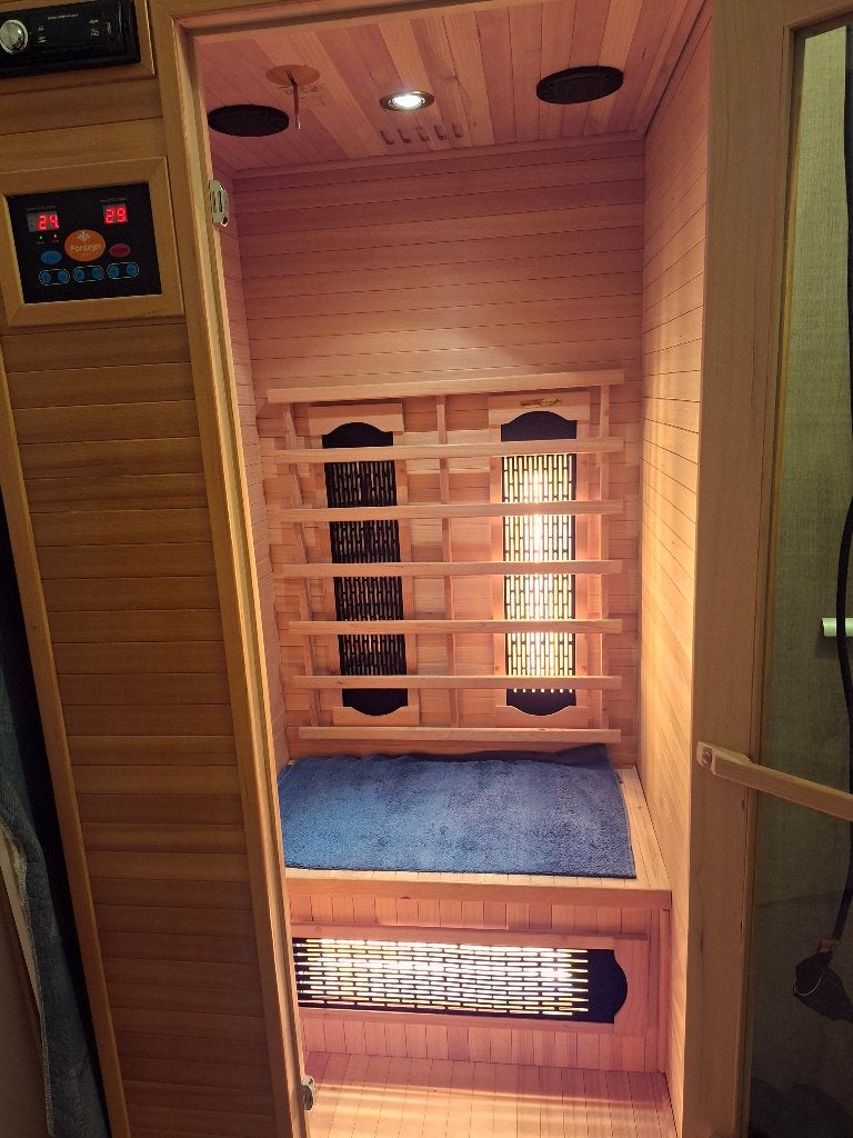 sauna infrarood, Sport en Fitness, Sauna, Ophalen, Gebruikt, Infrarood, Complete sauna