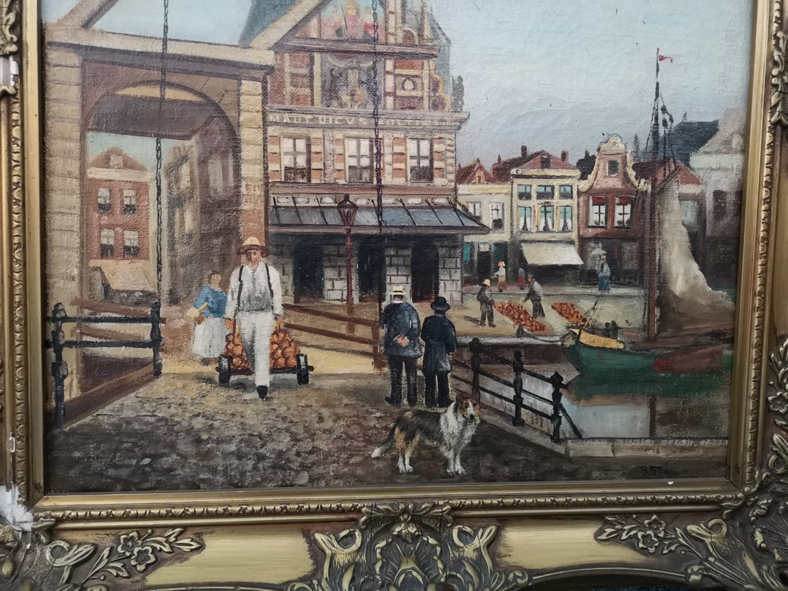 Prachtig olieverfschilderij Alkmaar, Antiek en Kunst, Ophalen of Verzenden