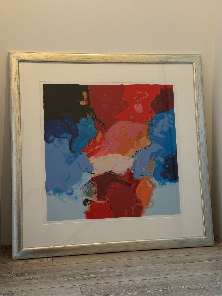 Zeefdruk met lijst 2 stuks Henk van Vessem, Ophalen, Abstract, Zeefdruk