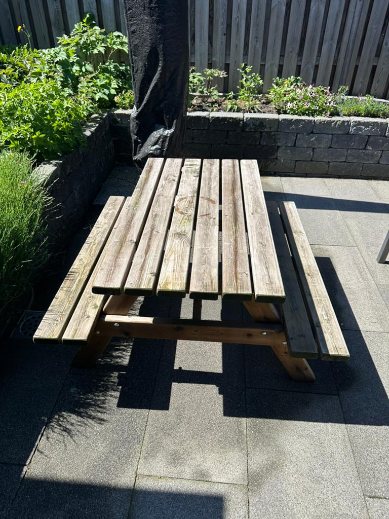 Kinderpicknicktafel, Gebruikt, Rechthoekig, Hout, Ophalen