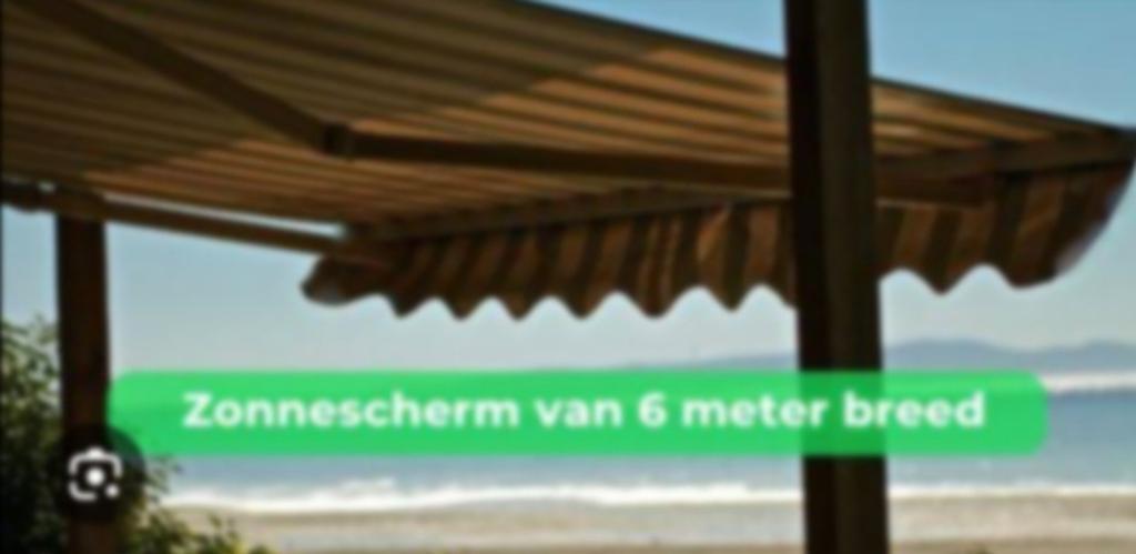 Zonnescherm 6 meter met knikarmen, Tuin en Terras, Ophalen, Gebruikt, 250 cm of meer, Palen