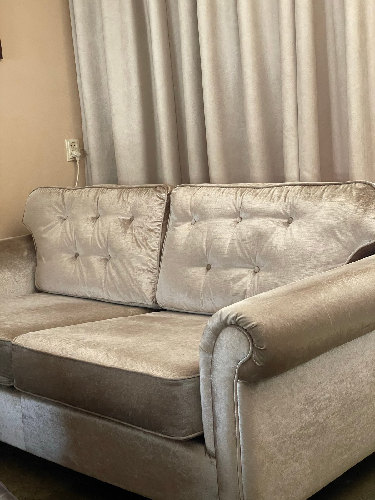Luxe 2-zits bank van fluweel - Handgemaakt in Holland, Ophalen, Gebruikt, 100 tot 125 cm, Tweepersoons