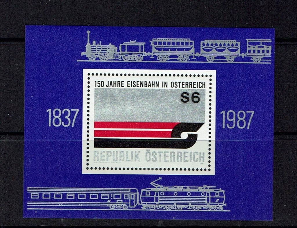 postzegels treinen 150 jaar Spoorwegen Oostenrijk Michel 9, Ophalen of Verzenden, Postfris, Treinen