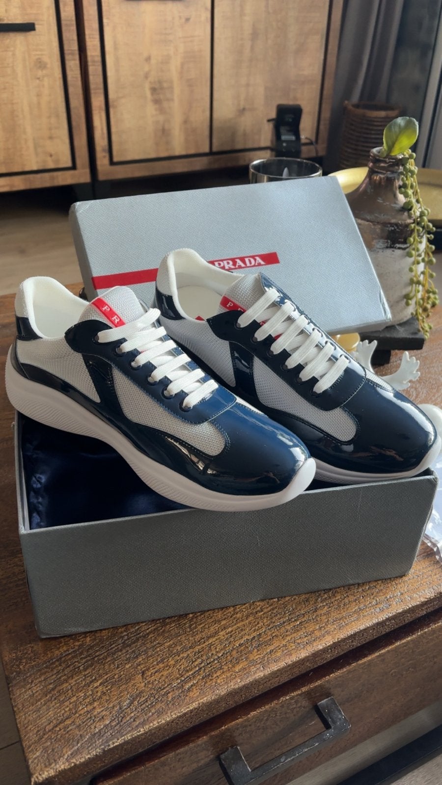 Prada Cups Navy, Kleding | Heren, Ophalen of Verzenden, Nieuw, Blauw, Sneakers of Gympen