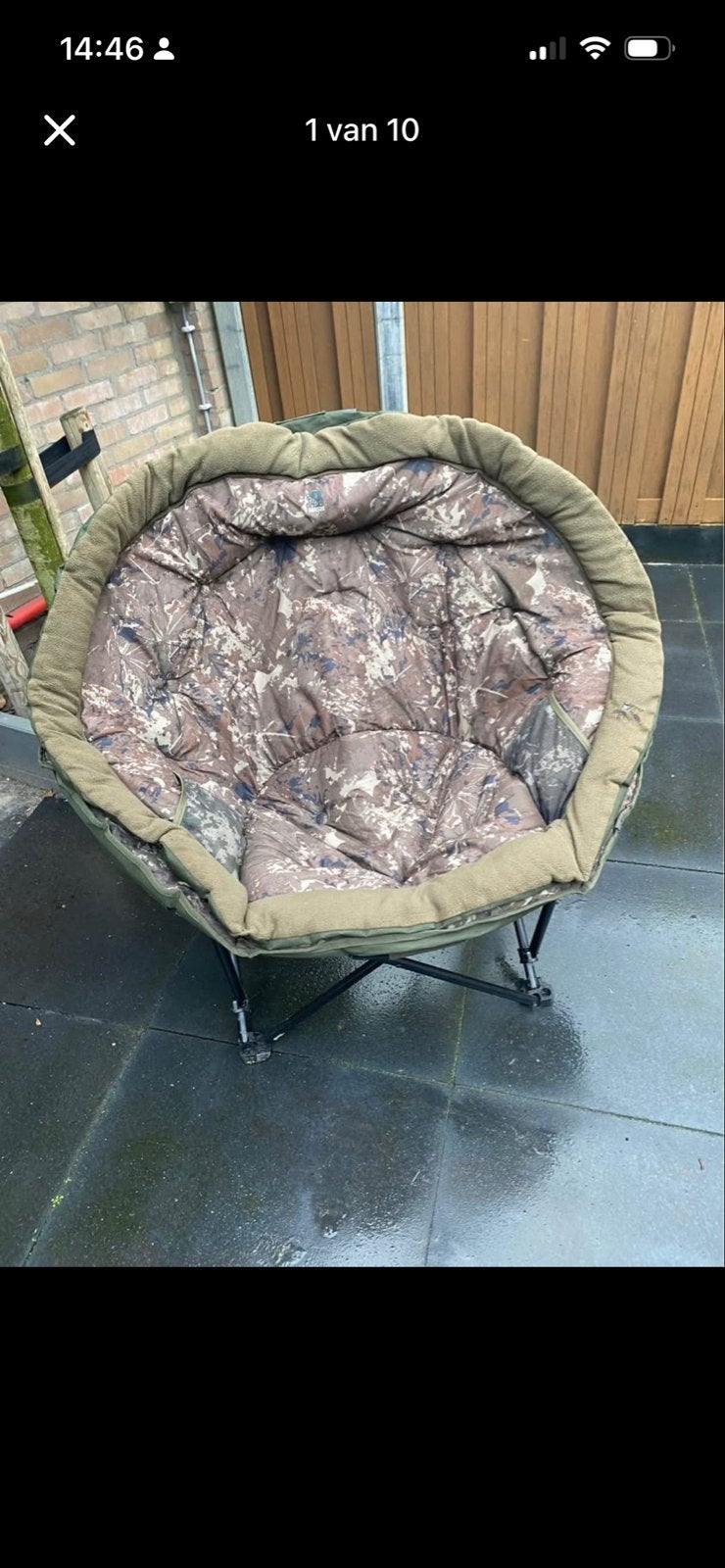 Nash Indulgence Moon Chair - Comfortabele visstoel, Watersport en Boten, Hengelsport | Karpervissen, Ophalen of Verzenden, Gebruikt