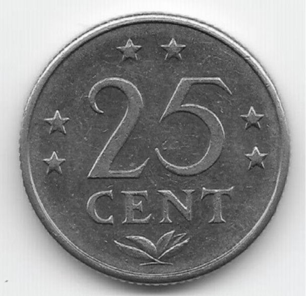 Nederlandse Antillen 25 cent 1970 KM# 11, Verzenden, Midden-Amerika