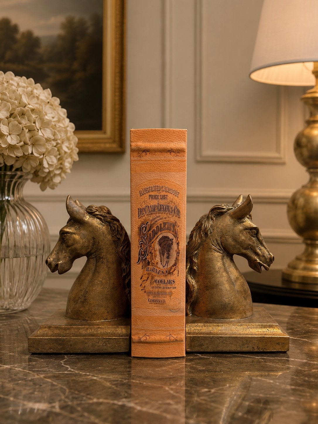Boekensteunen paarden (set van 2), Overige materialen, Verzenden, Nieuw, Klassiek
