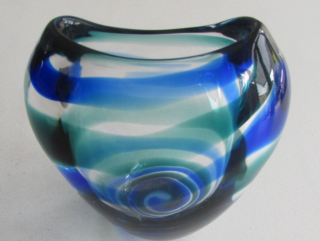 Floris Meydam - Serica vaas blauw,groen,transparant (gesig), Ophalen of Verzenden