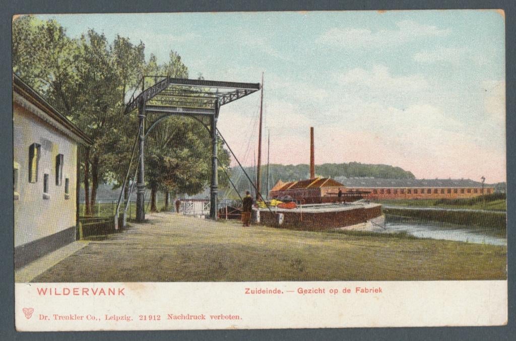 Wildervank (nabij Veendam)- Zuideinde, gezicht op de fabriek, Verzenden, Voor 1920, Ongelopen, Groningen