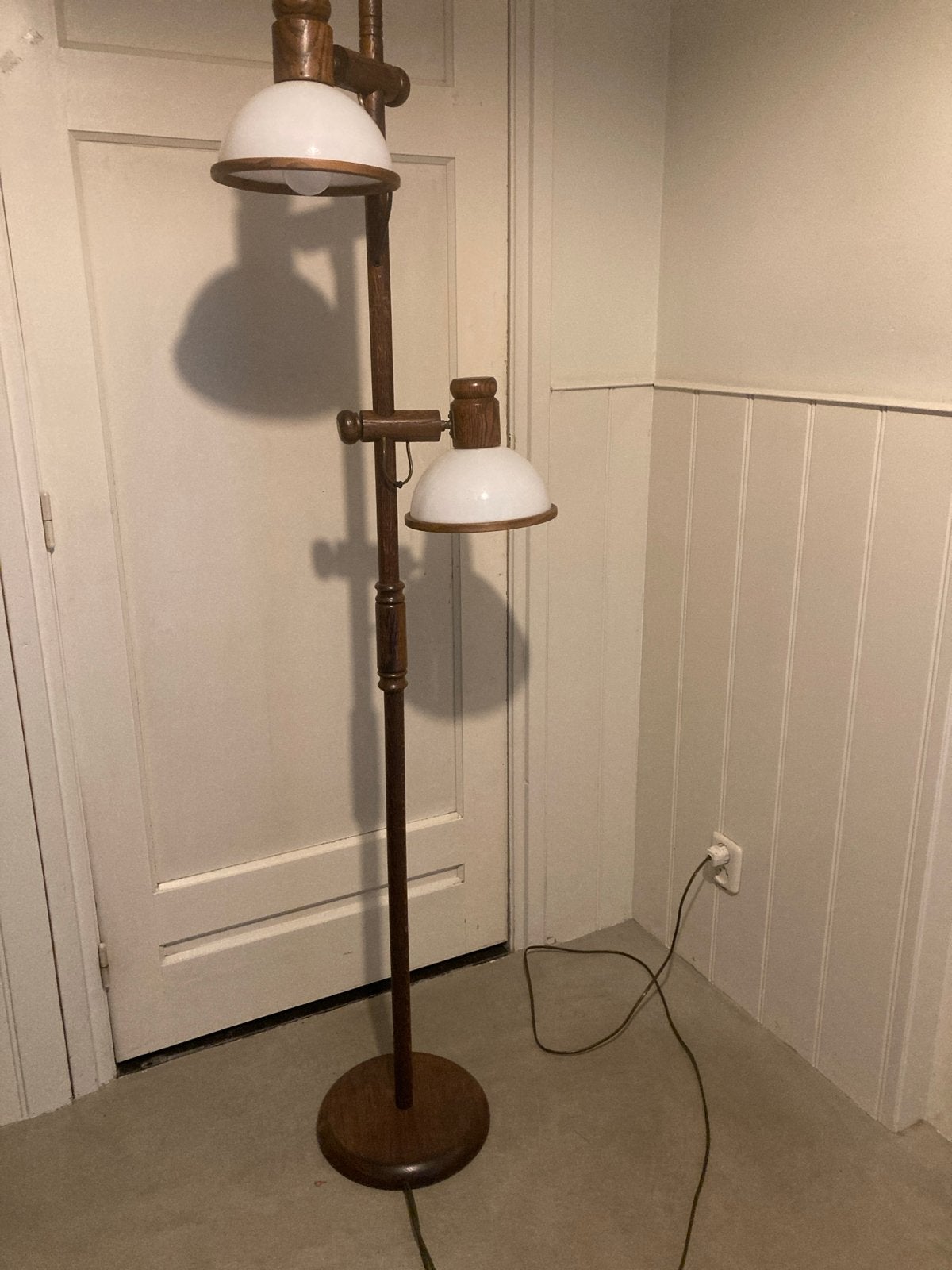 Steinhauer eikenhouten verstelbare vloerlampen, Huis en Inrichting, Ophalen, Gebruikt, E27 (groot), 150 tot 200 cm