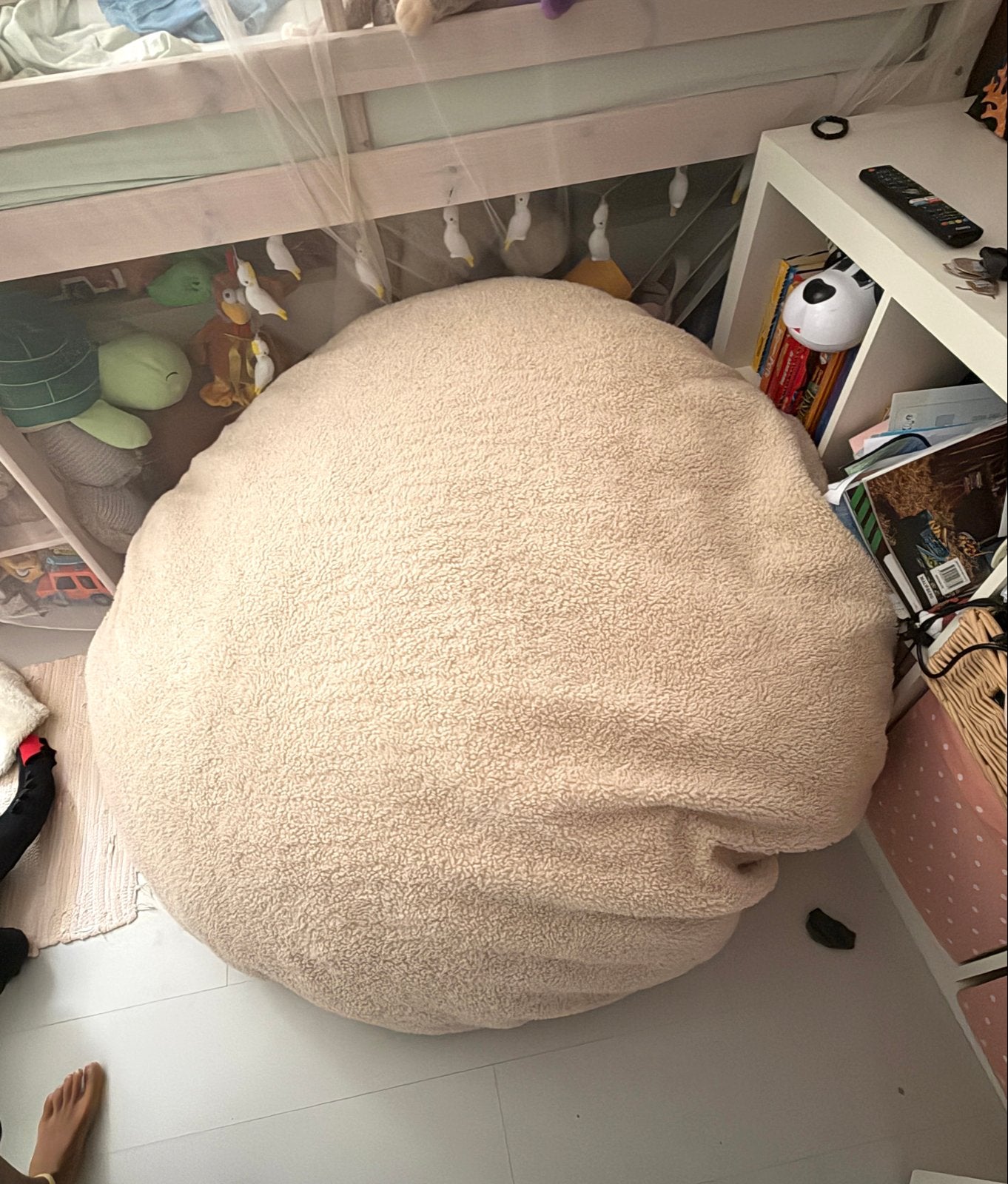 Loungepug Mega-Mammoet Zitzak Bank - Beige/Ivoor, Ophalen, Zo goed als nieuw, Beige, Zitzak