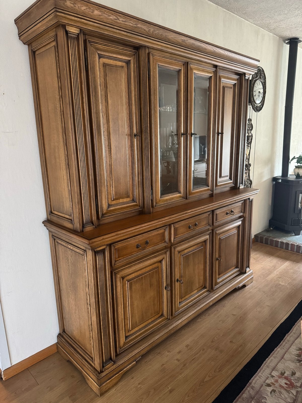 Massieve eiken set, Ophalen, Gebruikt, Eikenhout, 200 cm of meer