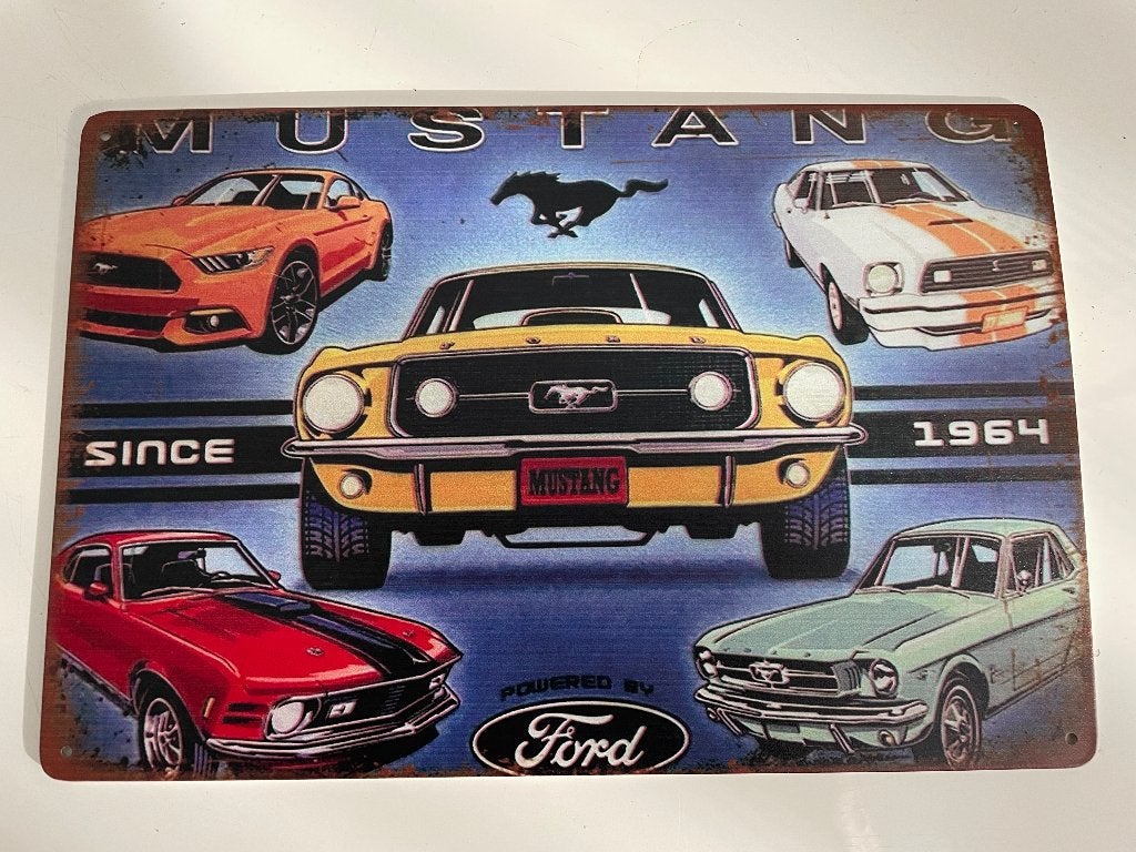 Metalen Reclamebord Ford Mustang 30x20cm, Ophalen of Verzenden, Nieuw, Reclamebord