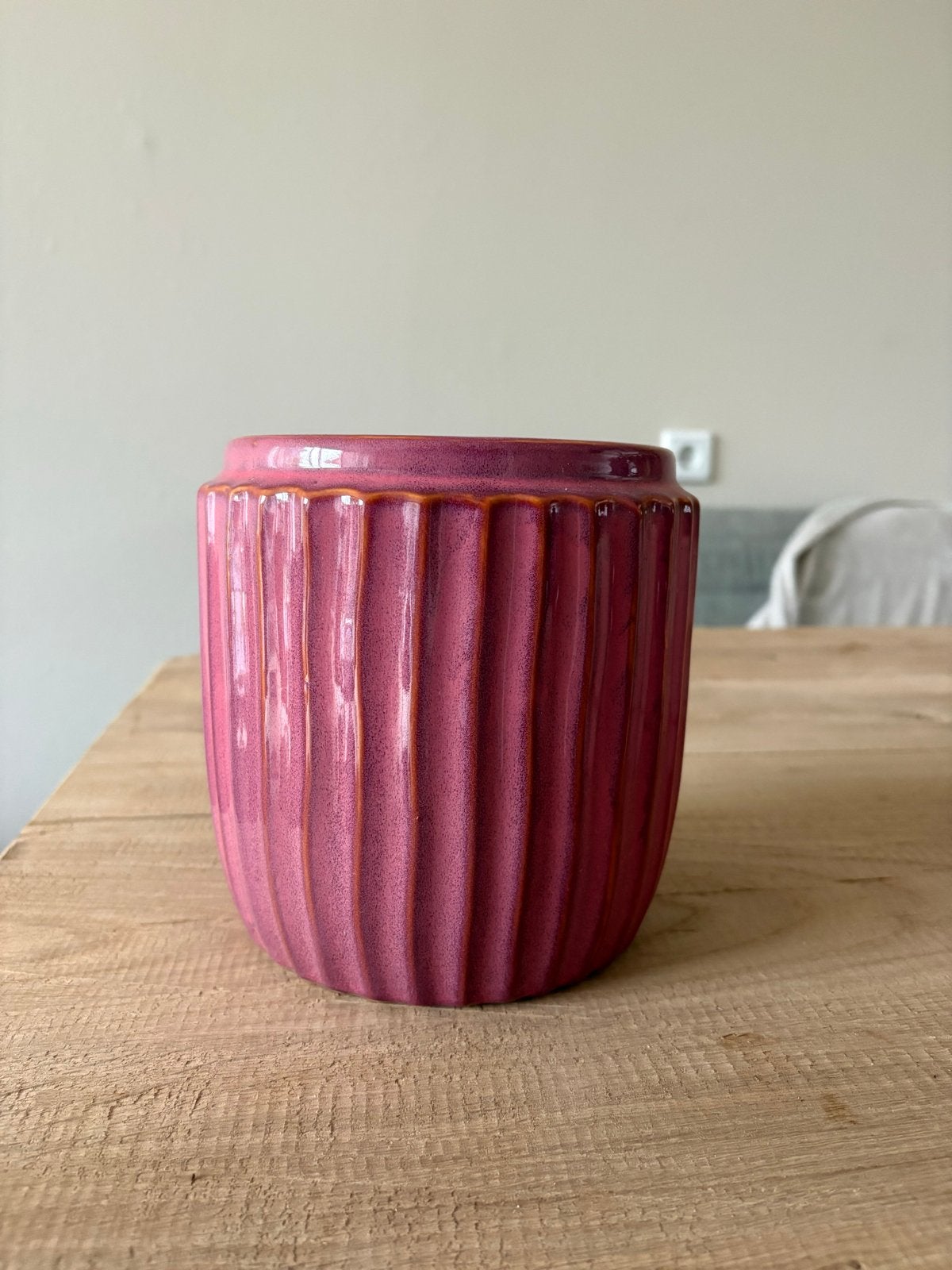 Mooie roze bloempot, Tuin en Terras, Gebruikt, Rond, Binnen, Ophalen of Verzenden