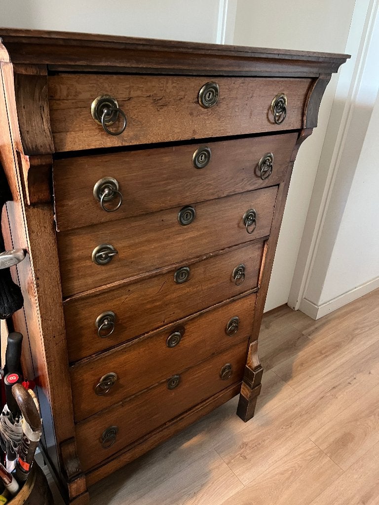 Antieke Empire Chiffonière - Hollandse Ladekast, Ophalen