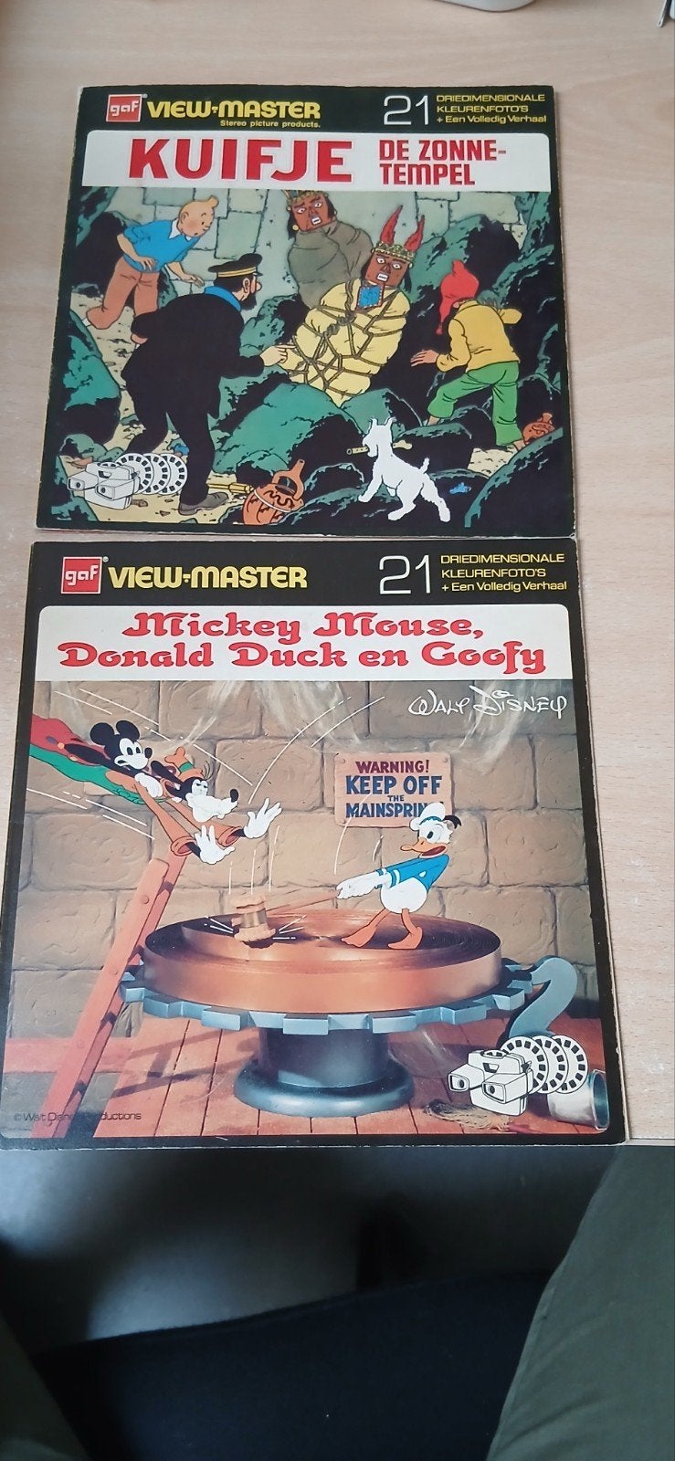 View-Master Kuifje en Disney Mickey Mouse Donald Goofy, Ophalen, Mickey Mouse, Gebruikt, Overige typen