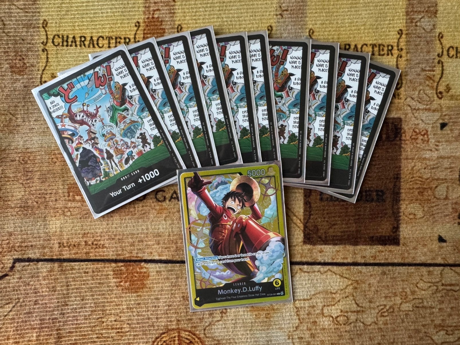 One Piece Yellow Luffy deck ST29, Ophalen of Verzenden, Zo goed als nieuw, Meerdere kaarten, Foil