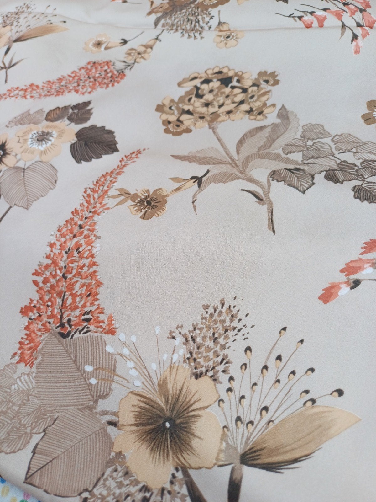 vintage jaren 70 stof bloemen, 120 cm of meer, Ophalen of Verzenden, Polyester, Nieuw