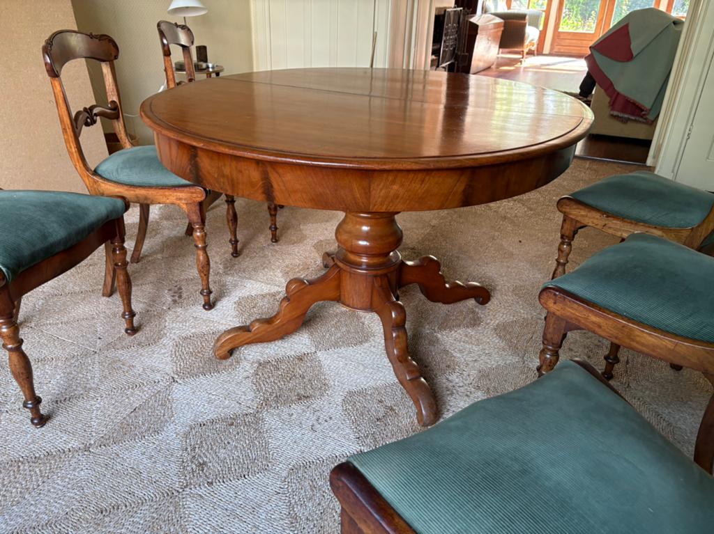 4-persoons mahoniehouten Biedermeier eettafel -Uitschuifbaar, Ophalen