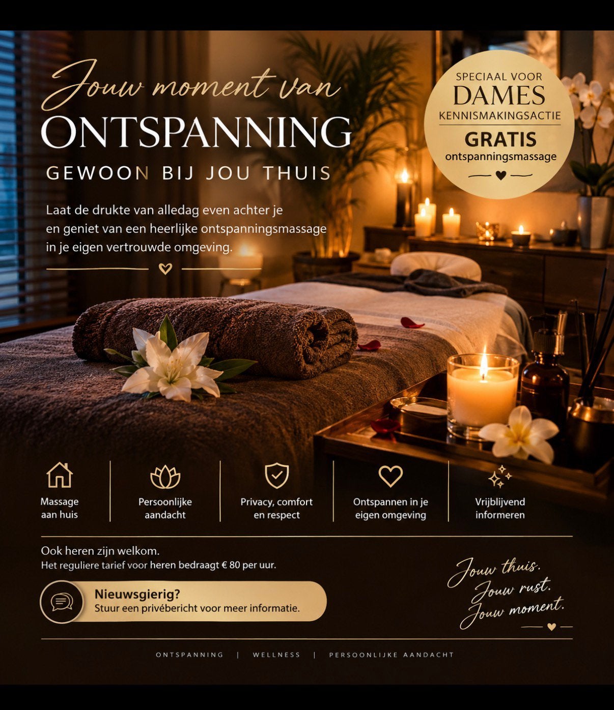 EXCLUSIEVE KENNISMAKINGSACTIE — ONTSPANNING BIJ JOU THUIS, Diensten en Vakmensen