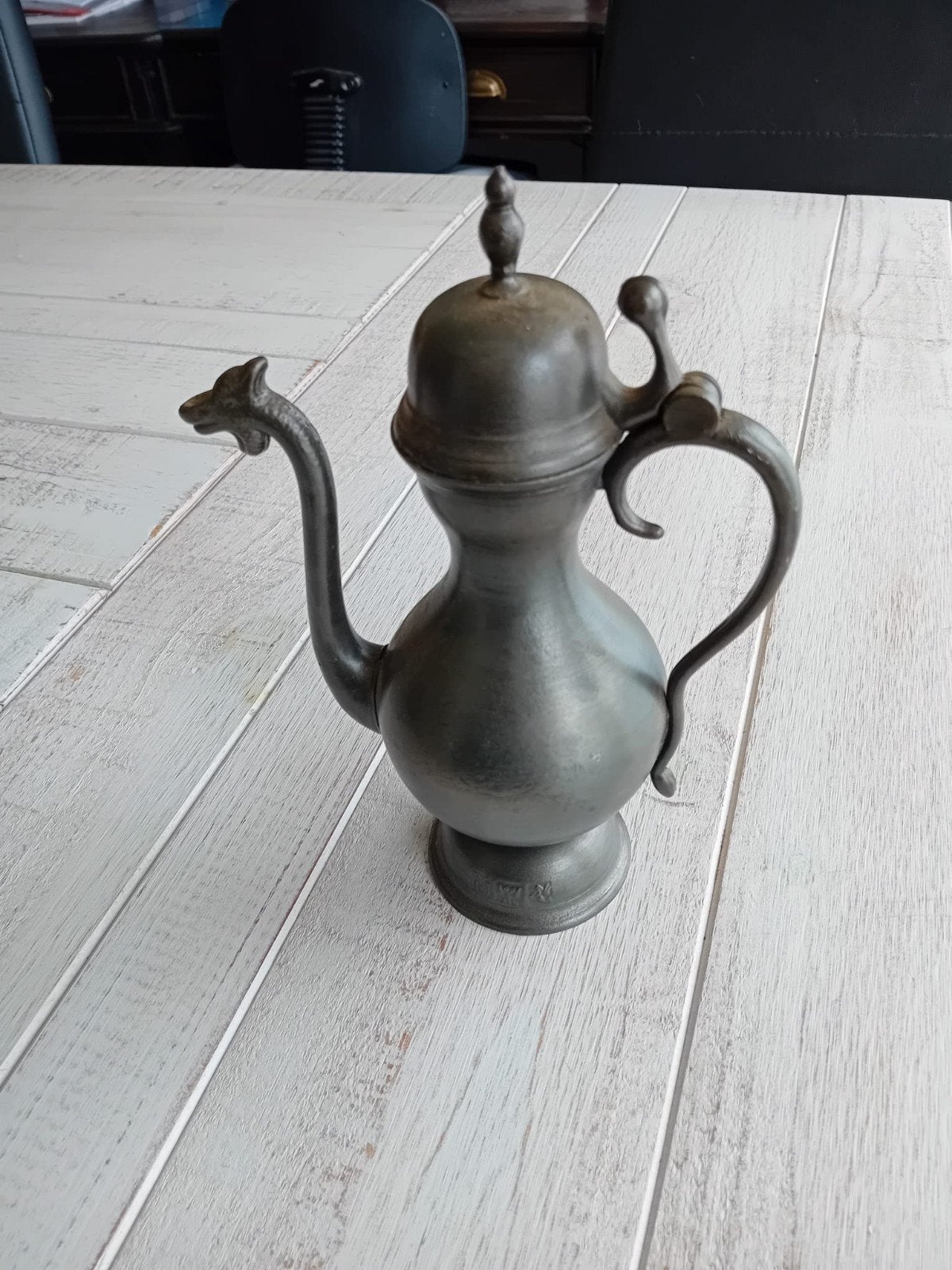 Prachtige antieke tinnen kan, 19e eeuw, Antiek en Kunst, Antiek | Tin, Ophalen of Verzenden