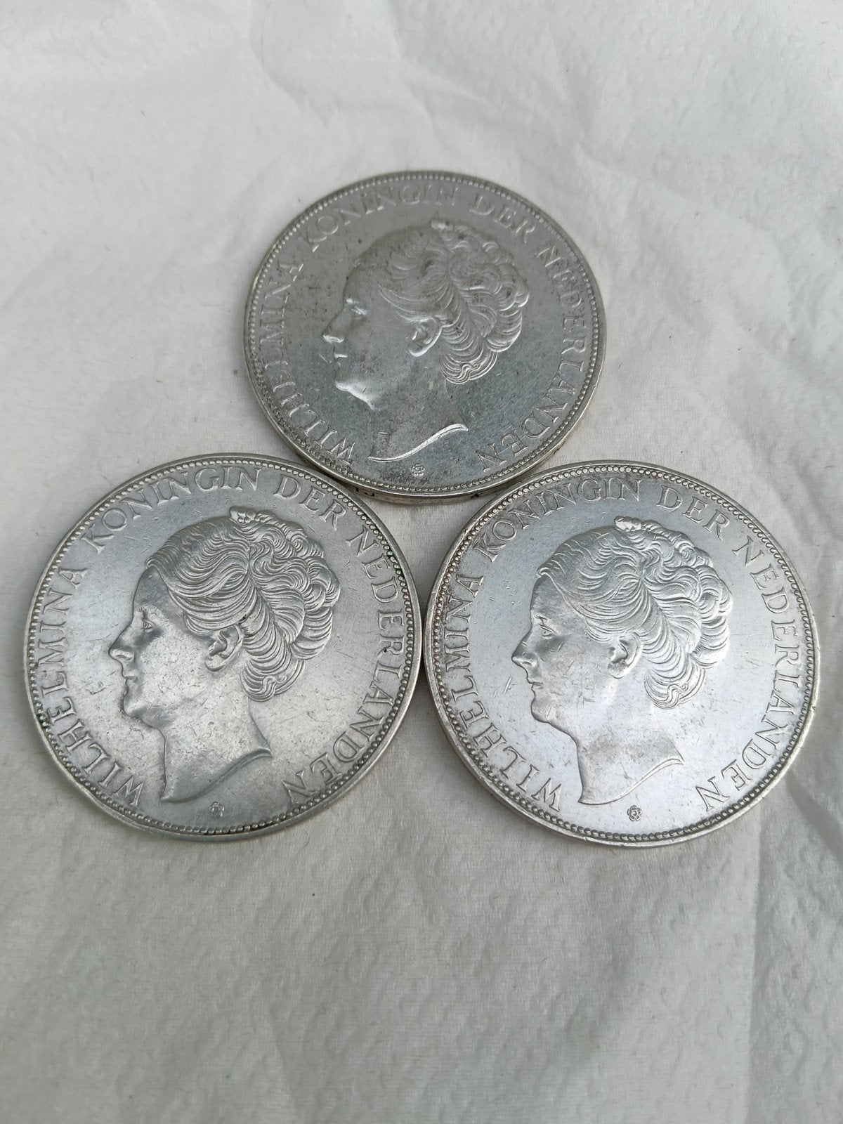 3 zilveren Wilhelmina rijksdaalders, Postzegels en Munten, Munten | Nederland, Ophalen of Verzenden, Koningin Wilhelmina, 2½ gulden