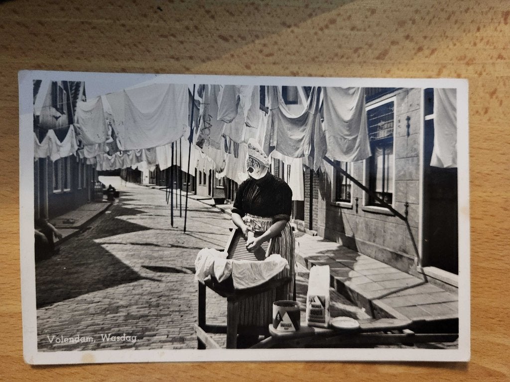 ansicht VOLENDAM klederdracht WASDAG, Ophalen of Verzenden, Voor 1920, Noord-Holland
