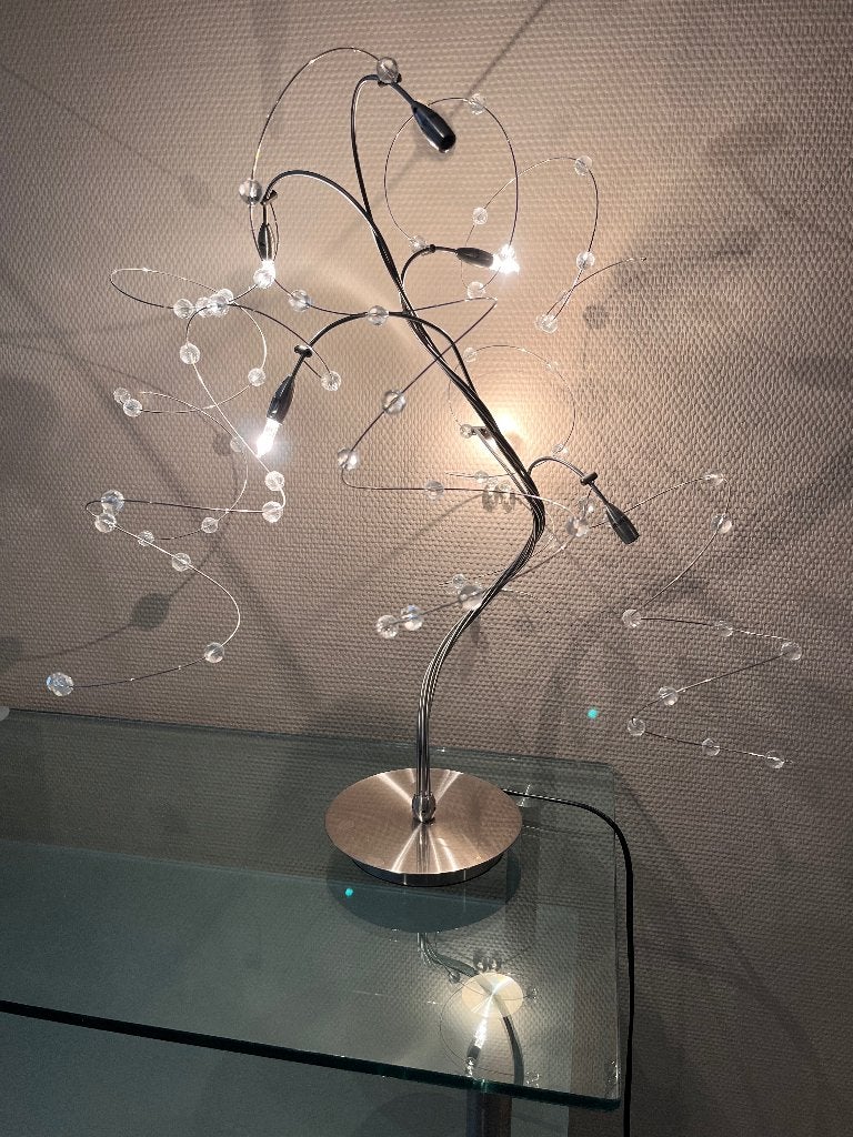 Moderne dimbare tafellamp met 6 halogeenlampjes, Ophalen, Dimbaar, 55 cm, Overige fittingen