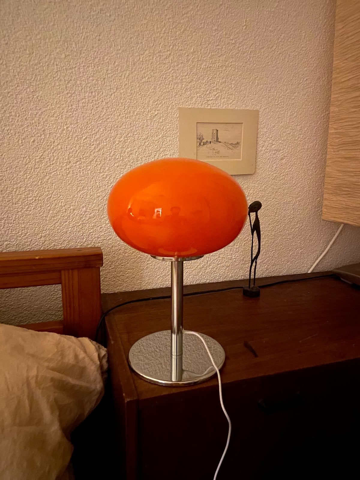 Vintage Oranje Space Age Tafellamp - Retro Design, Huis en Inrichting, Gebruikt, Vintage, Oranje, Ophalen of Verzenden