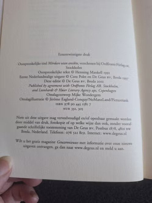 Henning Mankell - Moordenaar zonder gezicht h, Ophalen of Verzenden, Zo goed als nieuw, Henning Mankell