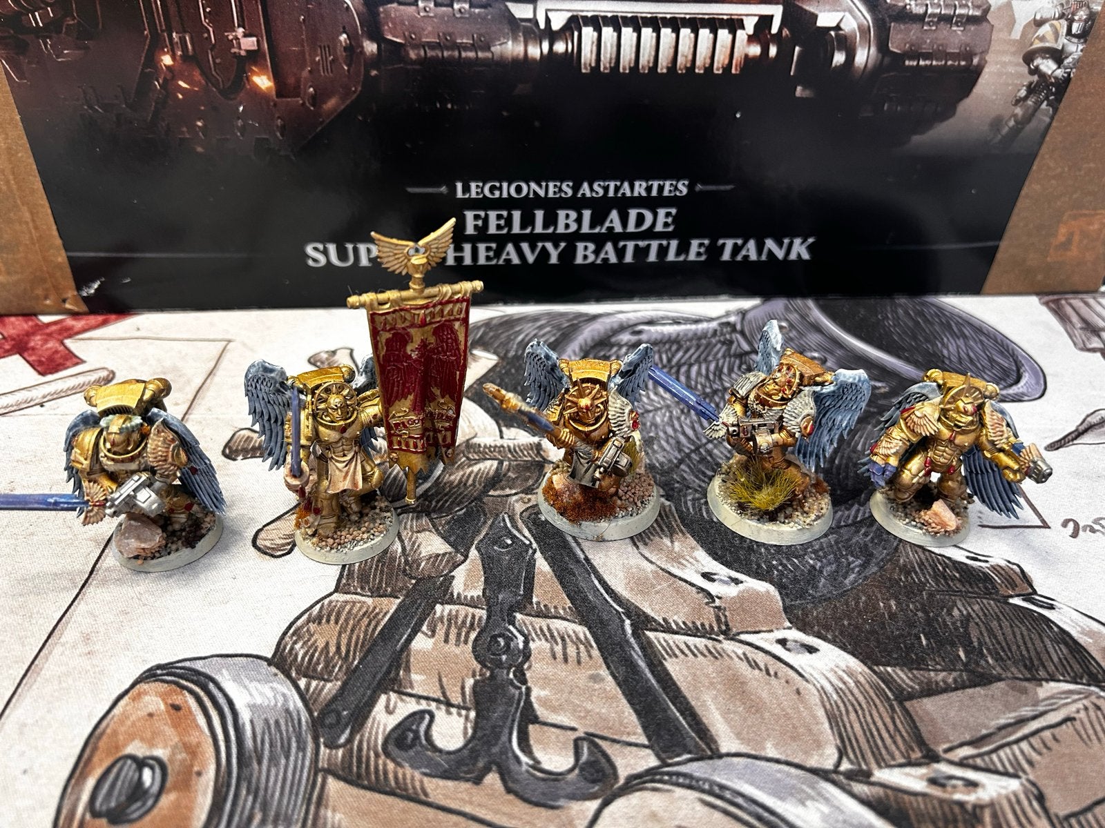 Warhammer Sanguinary Guard Squad (5 man) - Geverfd, Gebruikt, Figuurtje(s), Ophalen of Verzenden, Warhammer 40000