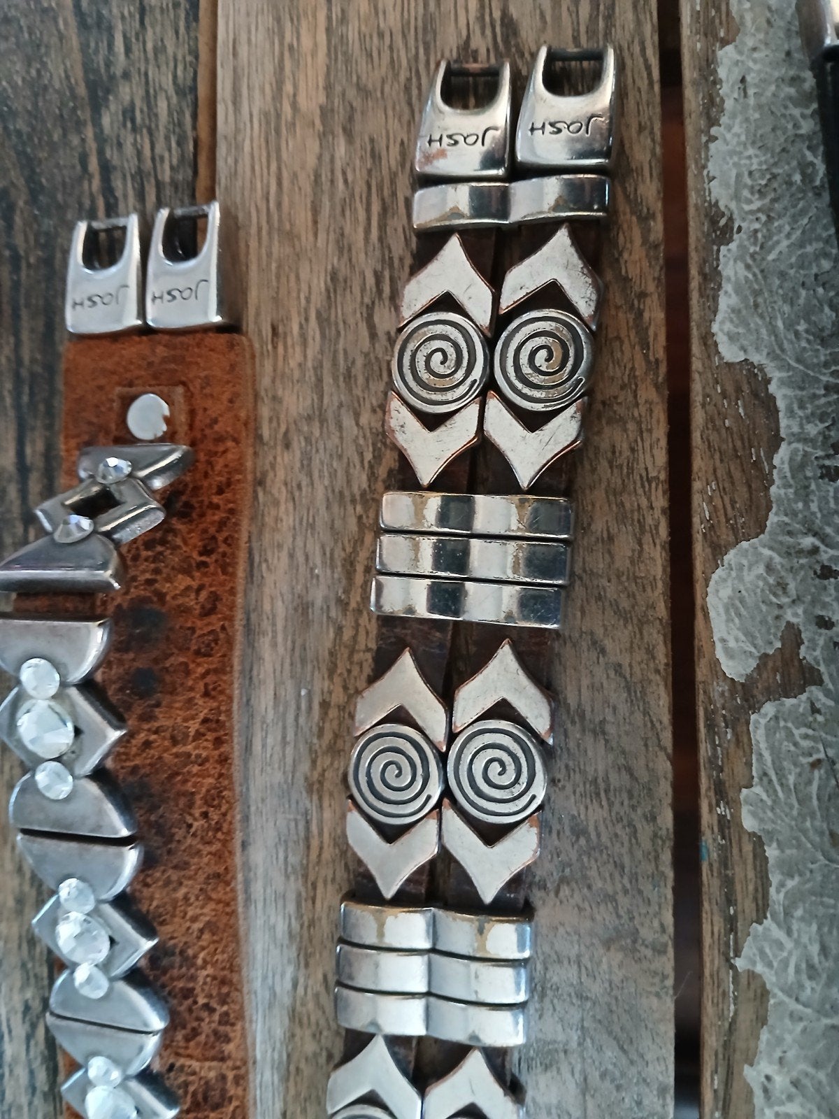 Josh Leren Armbanden met Zilveren Details, Ophalen of Verzenden