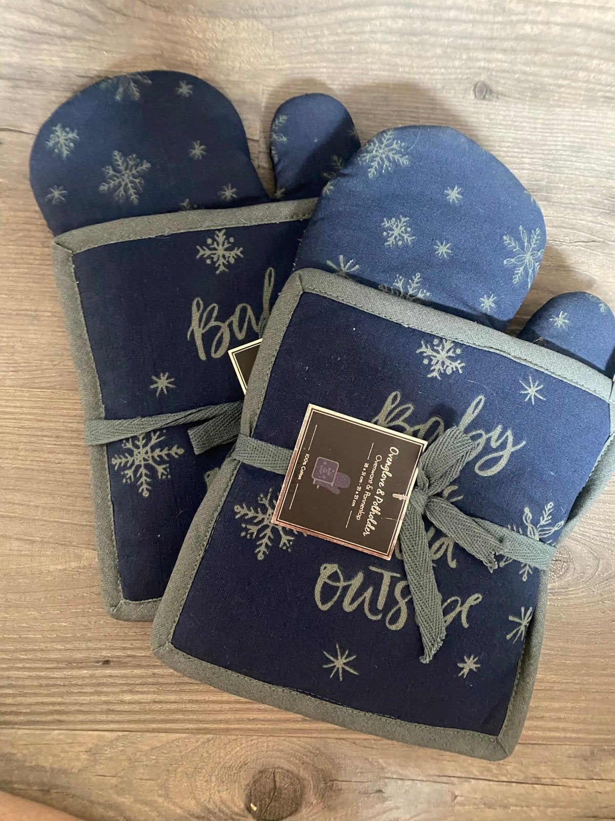 Pannenlap+ovenwant. Set van 2, Huis en Inrichting, Keuken | Complete keukens, Overige materialen, Blauw, Overige typen, Nieuw