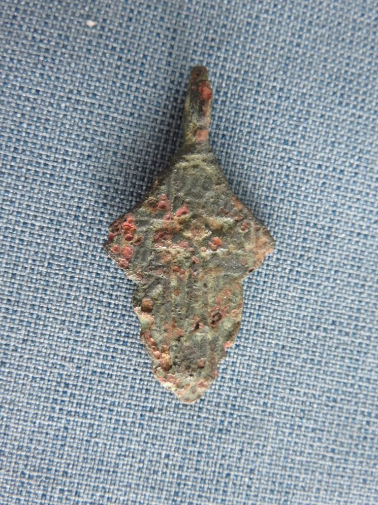 Rusland - geboorte kruisje in brons - ca. 1800 - bodemvondst, Ophalen of Verzenden
