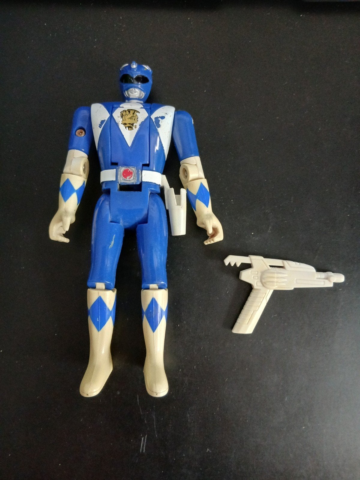Vintage Power Rangers Actiefiguur blue met pistool, Ophalen of Verzenden, Gebruikt