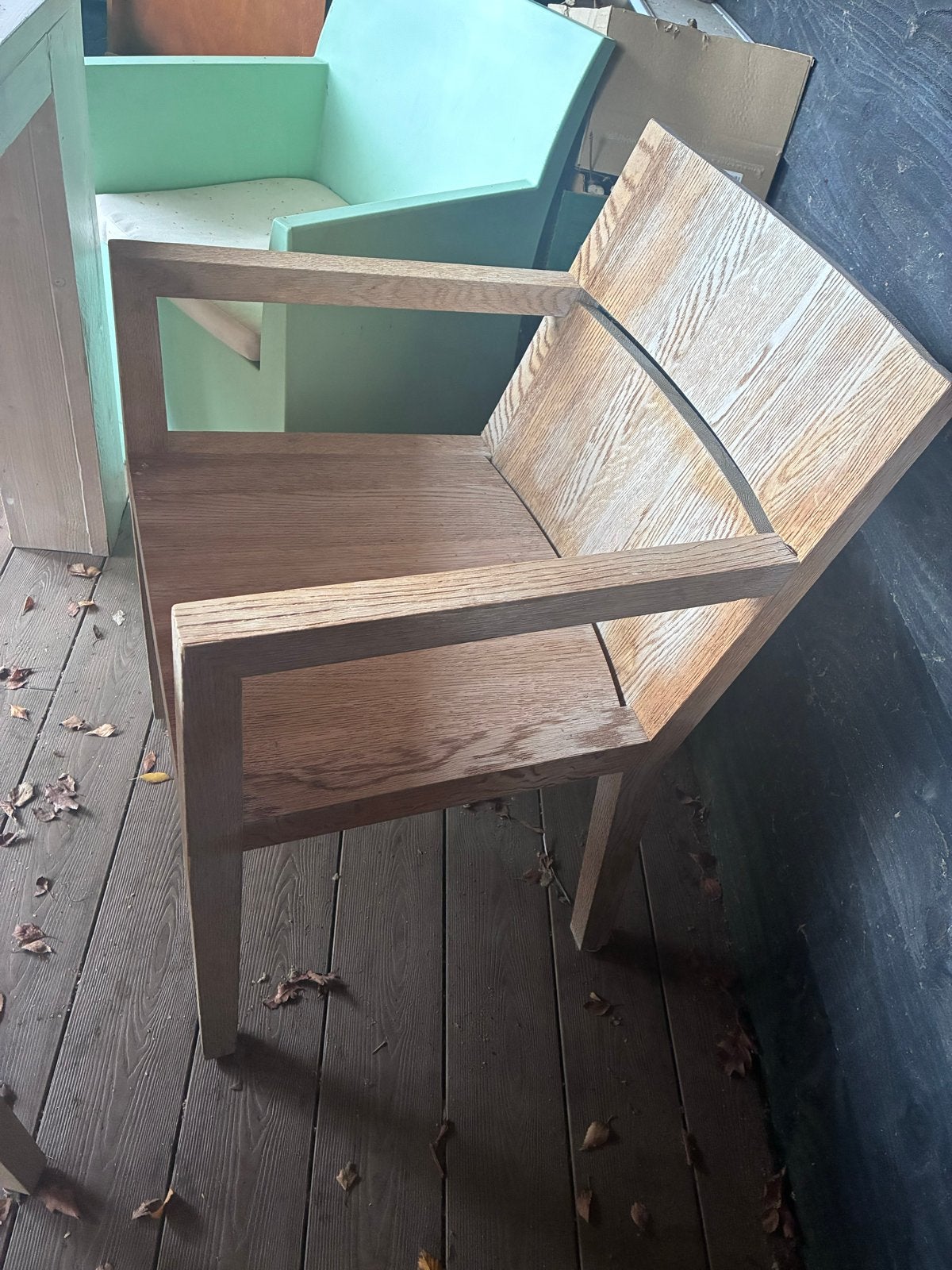 5 Zware houten stoelen (2 met armleuning, 3 zonder), Ophalen, Gebruikt, Bruin, Vijf, Zes of meer stoelen