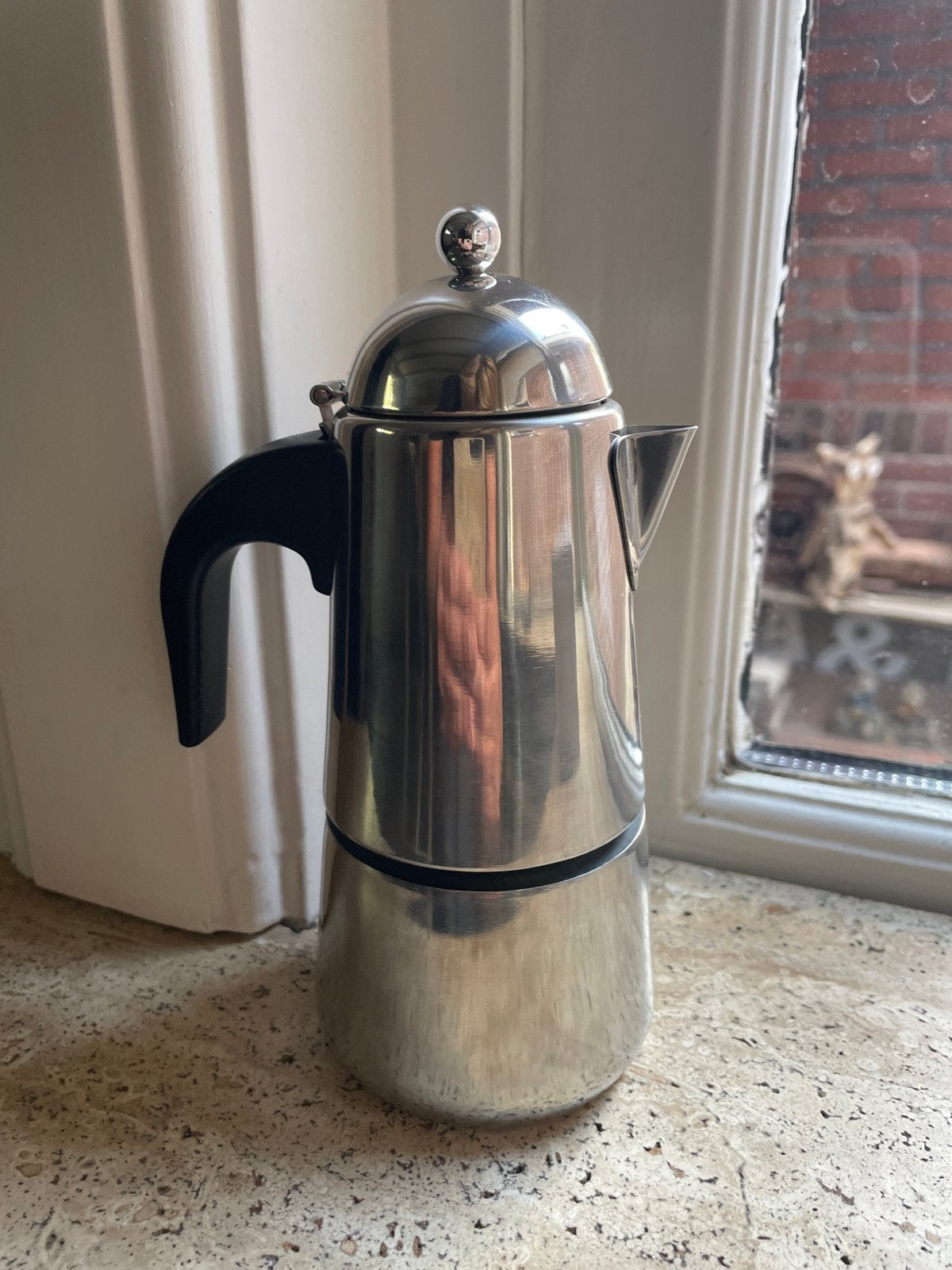 Percolator RVS Espressopot - 17 cm hoog  NIEUW, Espresso apparaat, Nieuw, Gemalen koffie, Ophalen of Verzenden