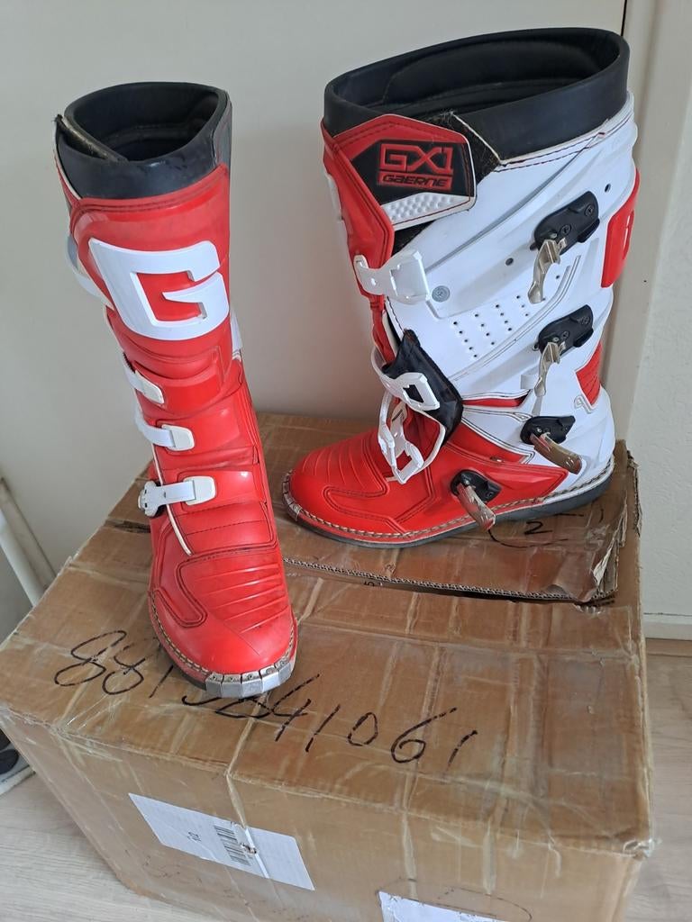 Gaerne GX1 Motorcrosslaarzen Rood/Wit - Maat 47, Motoren, Kleding | Motorkleding, Heren, Ophalen of Verzenden, Gaerne, Laarzen