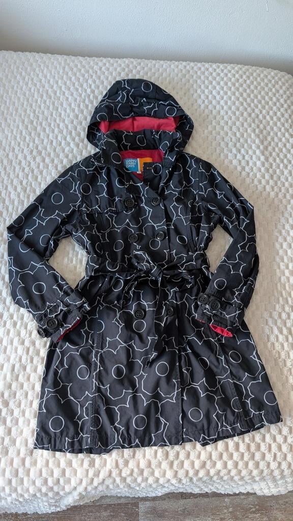 Happy Rainy Days trenchcoat regenjas – zwart/wit patroon - L, Happy rainy days, Zwart, Maat 42/44 (L), Ophalen of Verzenden