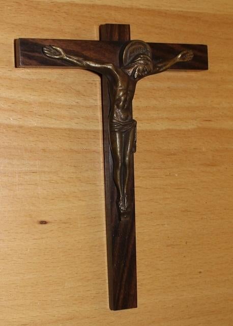 Houten kruisje met corpus - 15 cm - Lourdes - 105438, Ophalen of Verzenden, Zo goed als nieuw