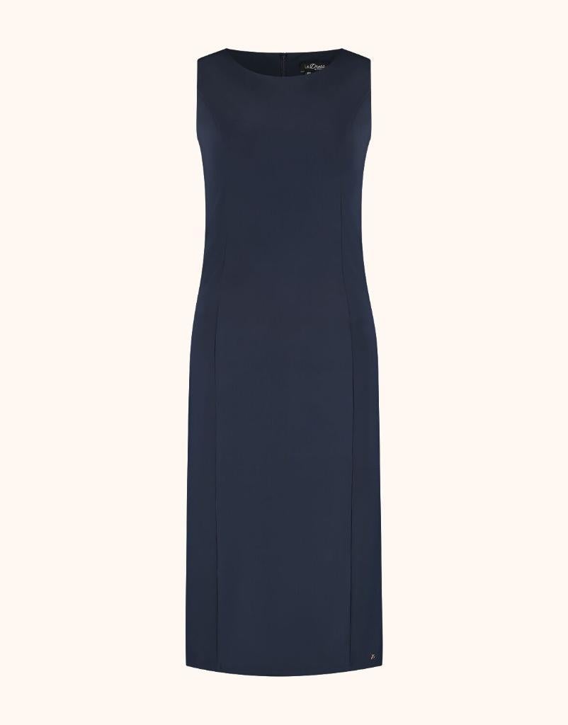 LADRESS blauwe travel jersey jurk met kaartjes - NIEUW, Maat 46/48 (XL) of groter, Nieuw, LaDress, Boven de knie
