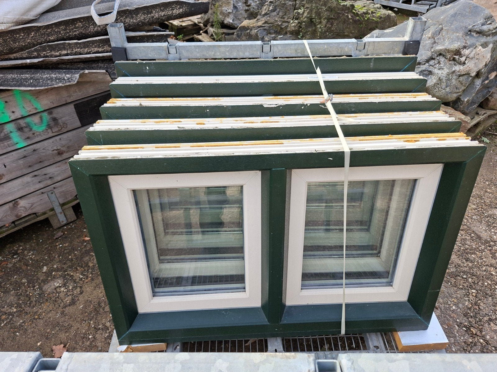 Raamkozijn kunstof, draaikiep ramen, Huis en Inrichting, Ophalen, Gebruikt, 50 tot 100 cm, Glas