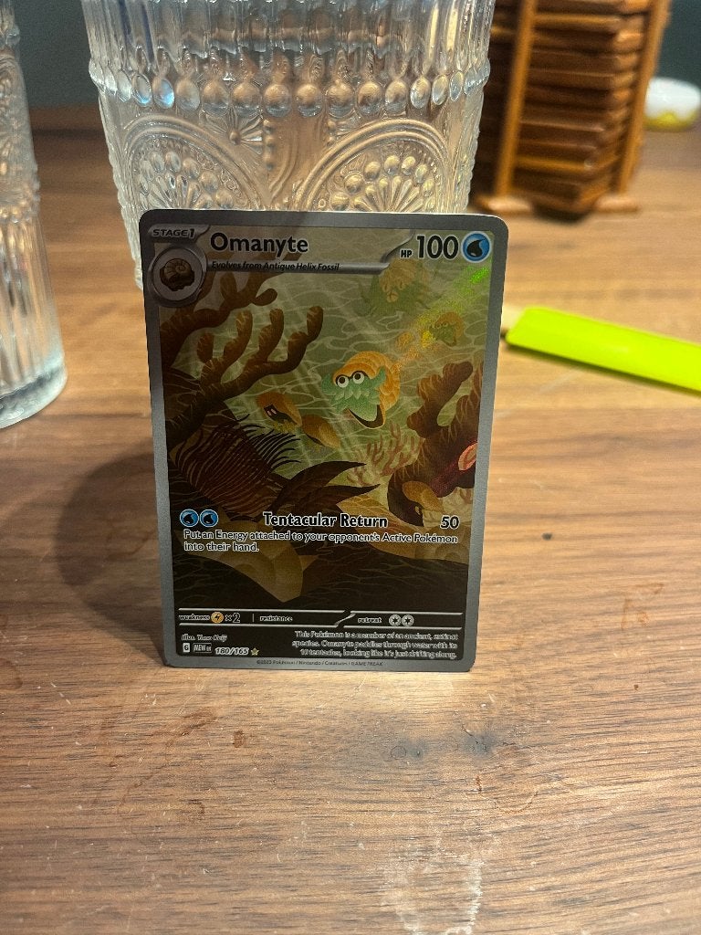 Pokémon - Omanyte 180/165, Ophalen of Verzenden, Nieuw, Speelkaart(en)